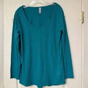 LuLaRoe Teal Long Sleeve Ribbed Top